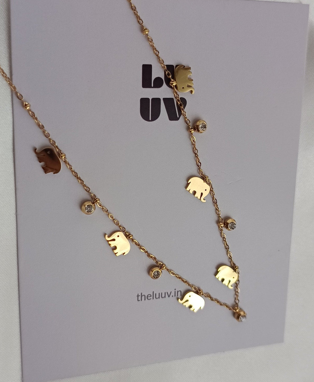 Elephant charm necklace