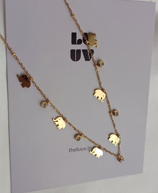 Elephant charm necklace